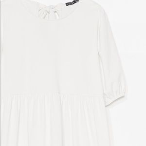 Nasty gal plus size white puff sleeve midi dress
